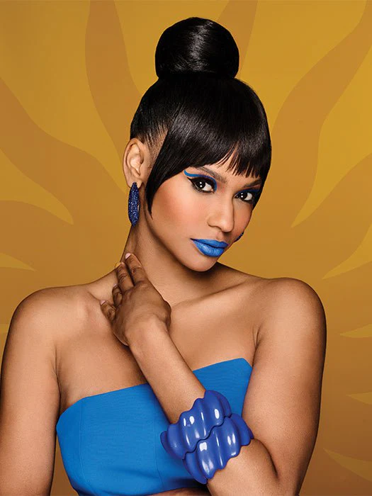 Sleek Style Bun & Bangs | Synthetic Hairpiece - Image 8