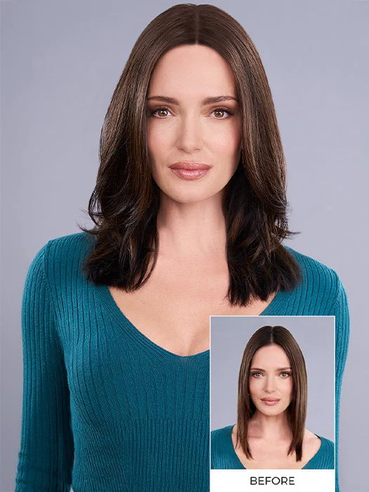 Top Trend Lace Straight 14" | Synthetic Lace Front Hair Topper (Mono Top) - Image 3